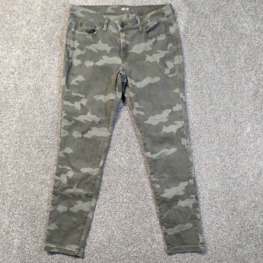 Sonoma Pants Womens 8 Green Camo Skinny Mid Rise Cotton Blend Casual 0214